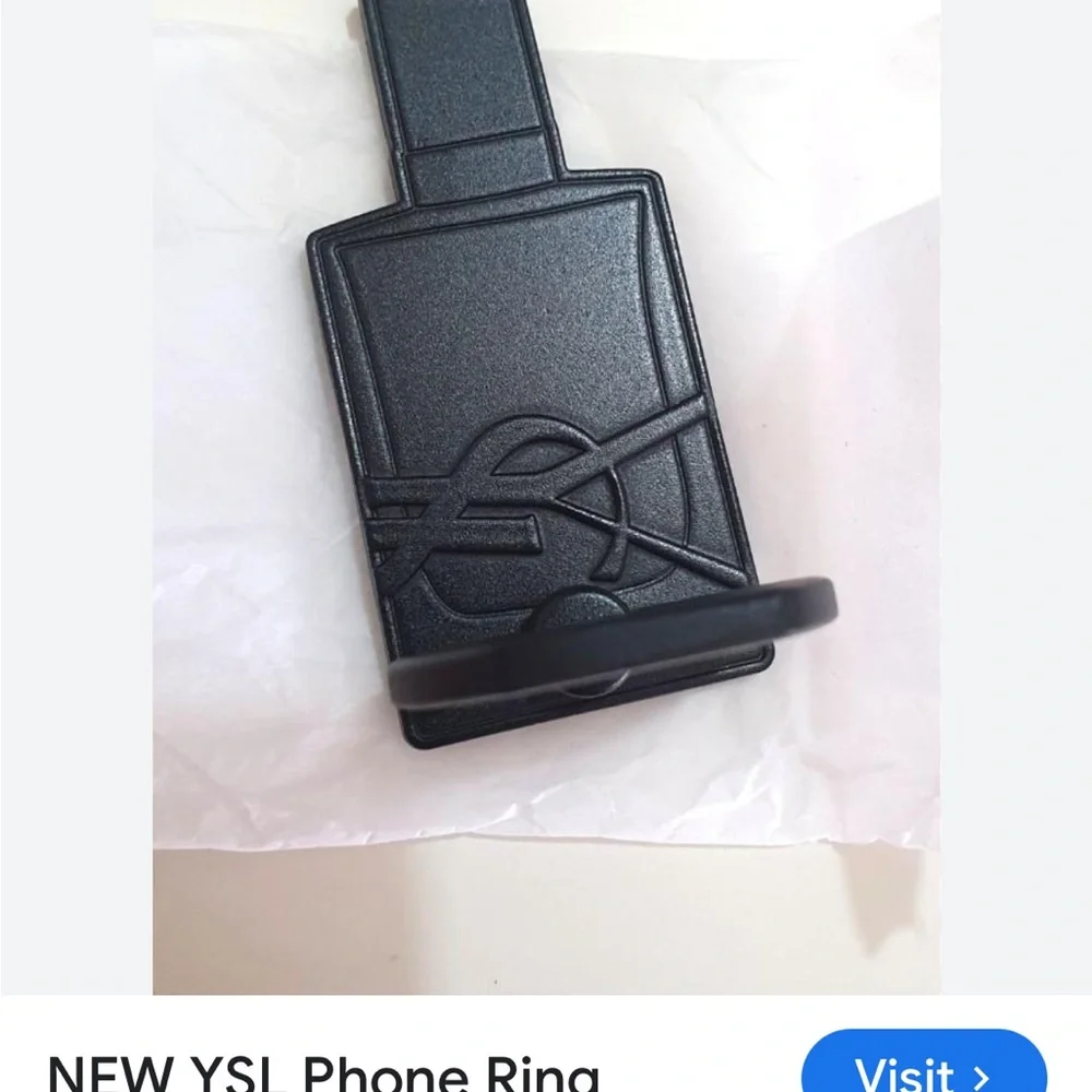 Yves Saint Laurent Black Phone Ring Grip Case Accessory